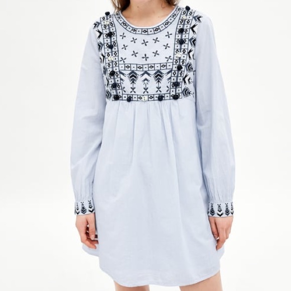 FINAL SALE!!!ZARA POMPOM & EMBROIDERY DRESS - Picture 2 of 7
